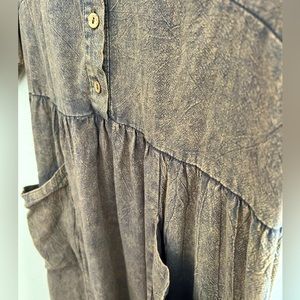 Acid-wash midi dress.